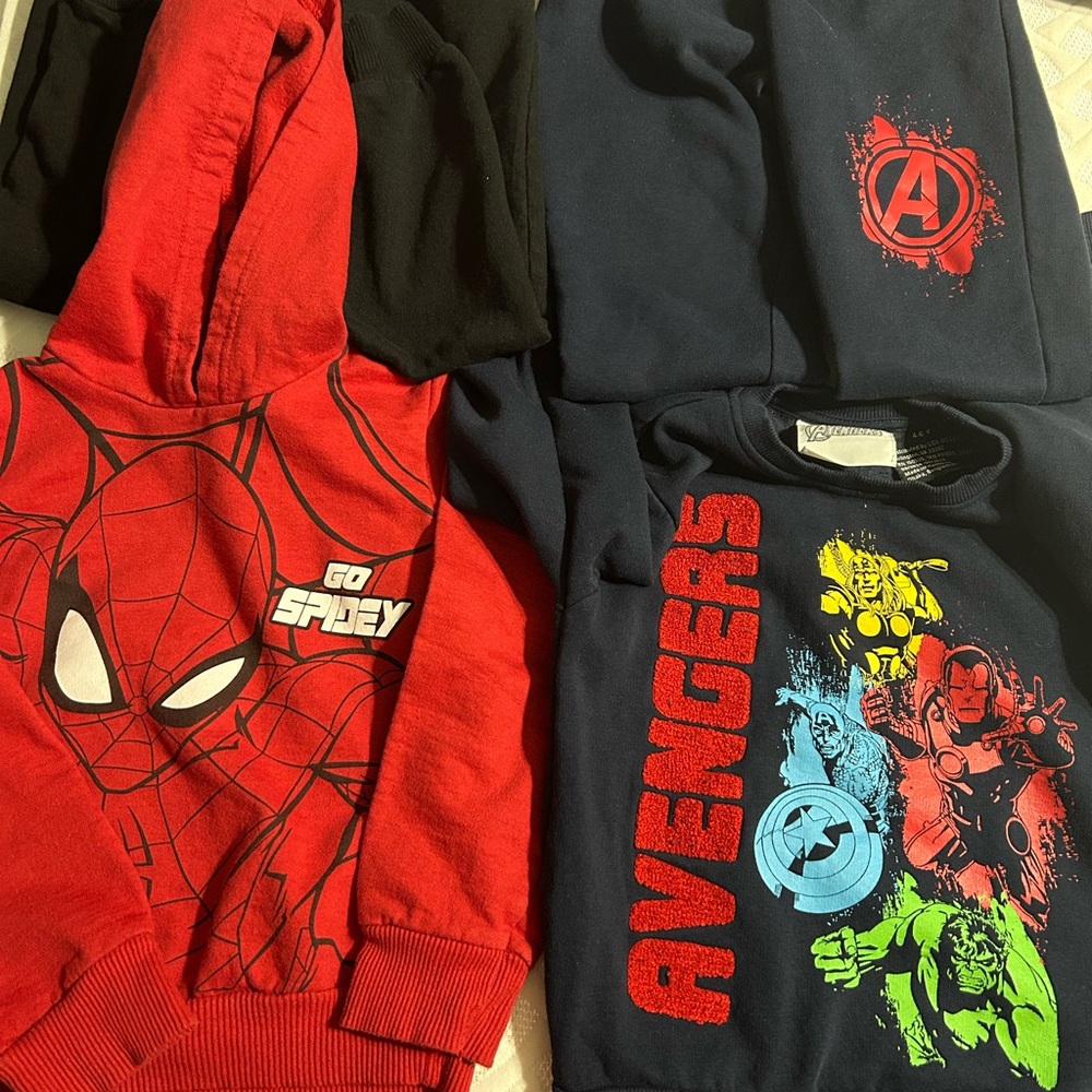 Marvel Avengers and Spider-Man Kids Hoodies set  - Red and Blue